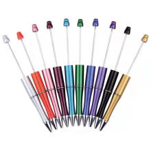 Hot Sale Add a Bead Jewelry Ball Pen Decorative Beaded Gift Pen Beadable Plastic Ballpoint DIY Pen